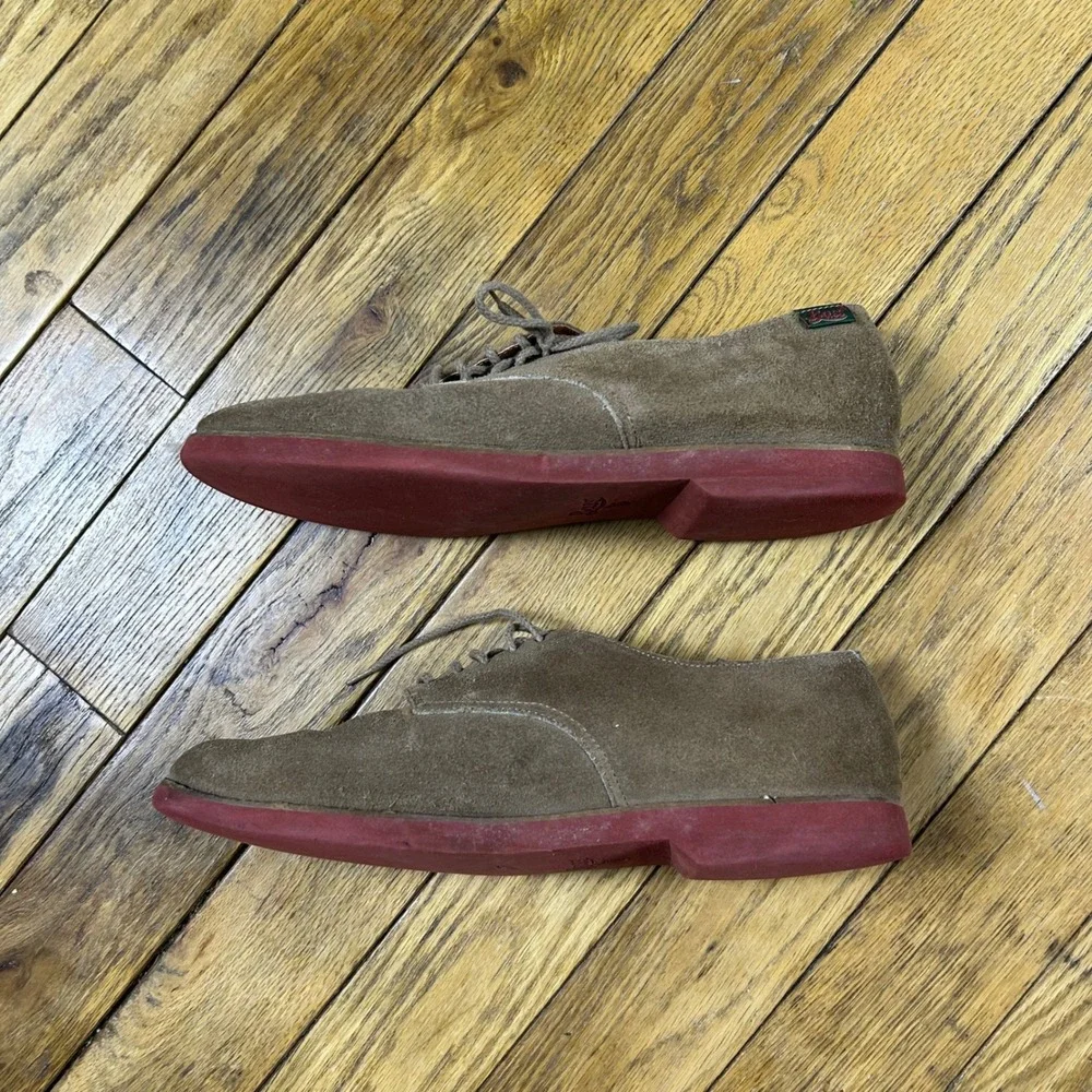 G.H. Bass Suede Desert Boots Taupe Red‎ Sole Lace Up Men Size 13